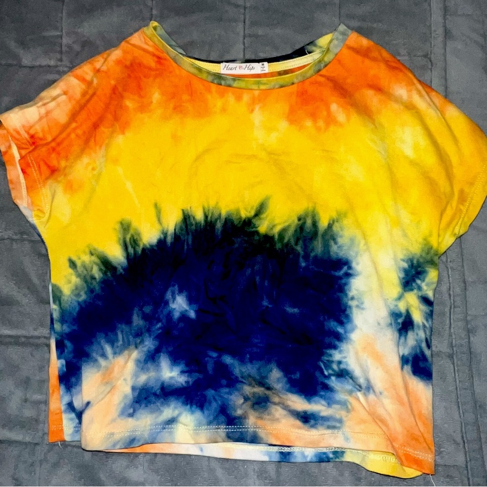 Tie-Dye Short Sleeve Crop Top